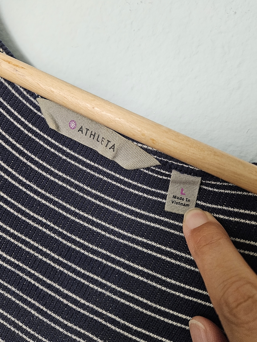 Athleta Striped Sleeveless Midi Dress Hermosa Henley Blue L - Picture 4 of 6